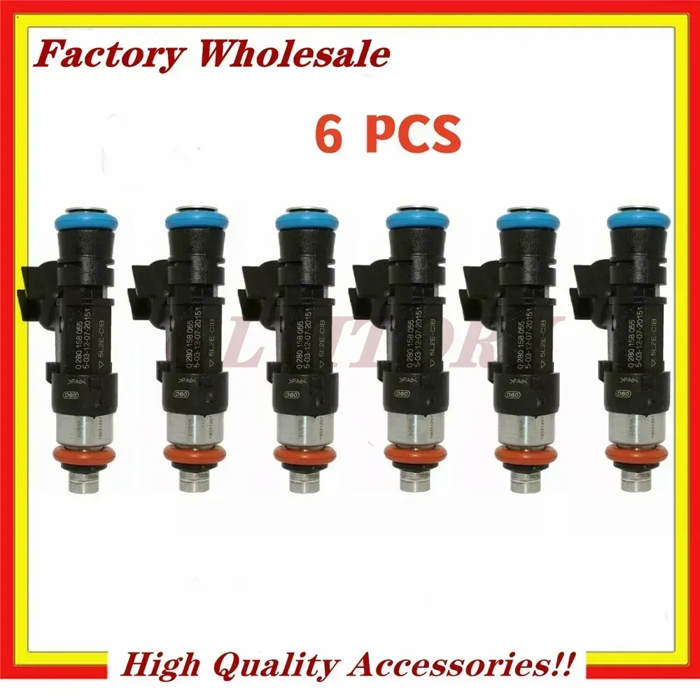 Inyector de combustible para coche, 6 uds., para Ford Ranger 2005 ~ 2010 Explorer Sport Trac 2007 ~ 2010 Mustang 2005 ~ 2010 5L2Z-9F593-CB 0280158055 nuevo