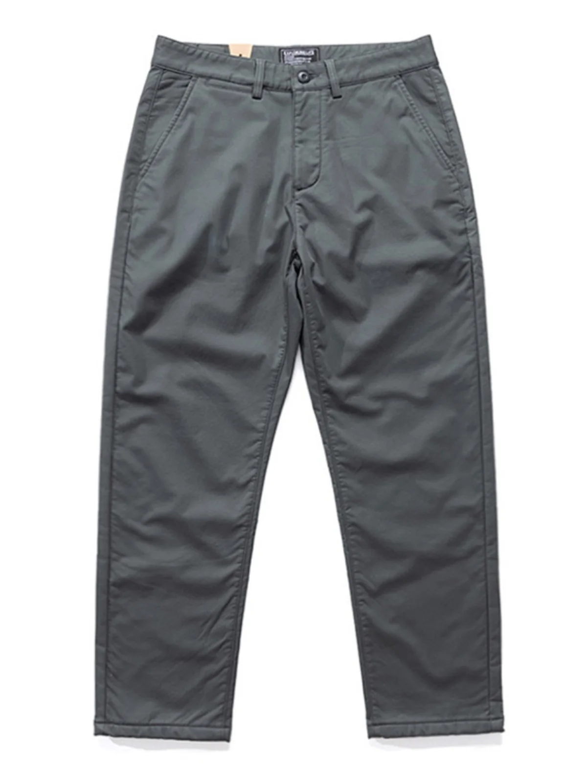 

Winter American Retro Thickened Chino Pants with Velvet Men's Simple 98% Cotton Washed Micro Elastic Straight Casual Trousers