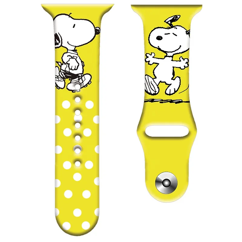 Snoopy Men Strap for Apple Watch Band 42mm 44mm 40mm 41mm 38mm 45mm Sports Women Wristband for IWatch 7 6 5 4 3 2 1 Smart Watch