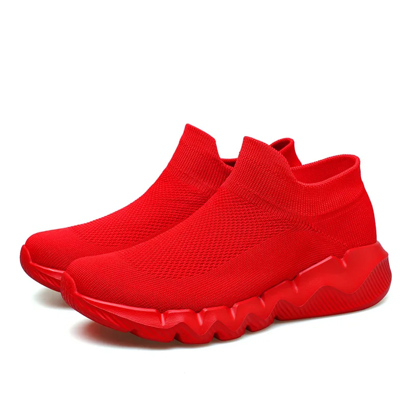 

Red Knit Casual Sneakers Unisex Large Size 48 Men's Sock Sneakers Light Slip-on Trainers Men Comfort Sports Shoes Women Sneakers