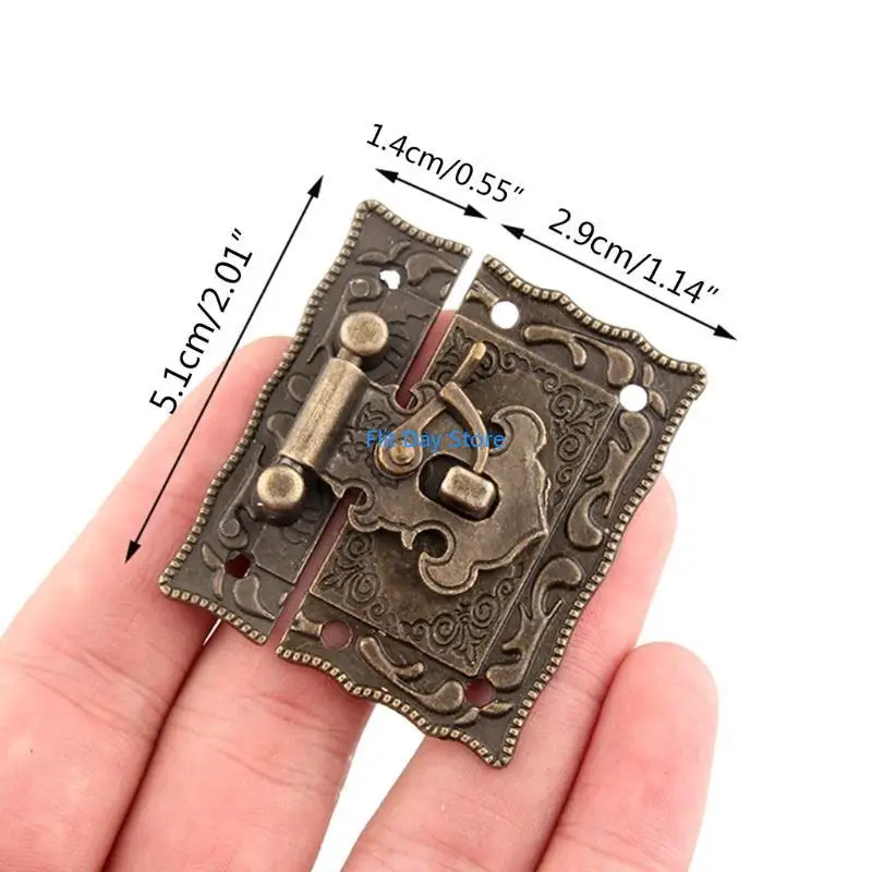 صندوق المجوهرات F92C للزلزان القديم الخمر Hasp Swing Lock Clasp الأثاث العتيقة الصلبة