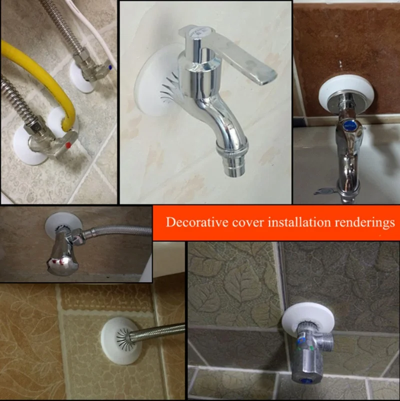 2pcs Plastic wall hole duct cover shower faucet angle valve Pipe plug decoration snap-on Plate kitchen accessories