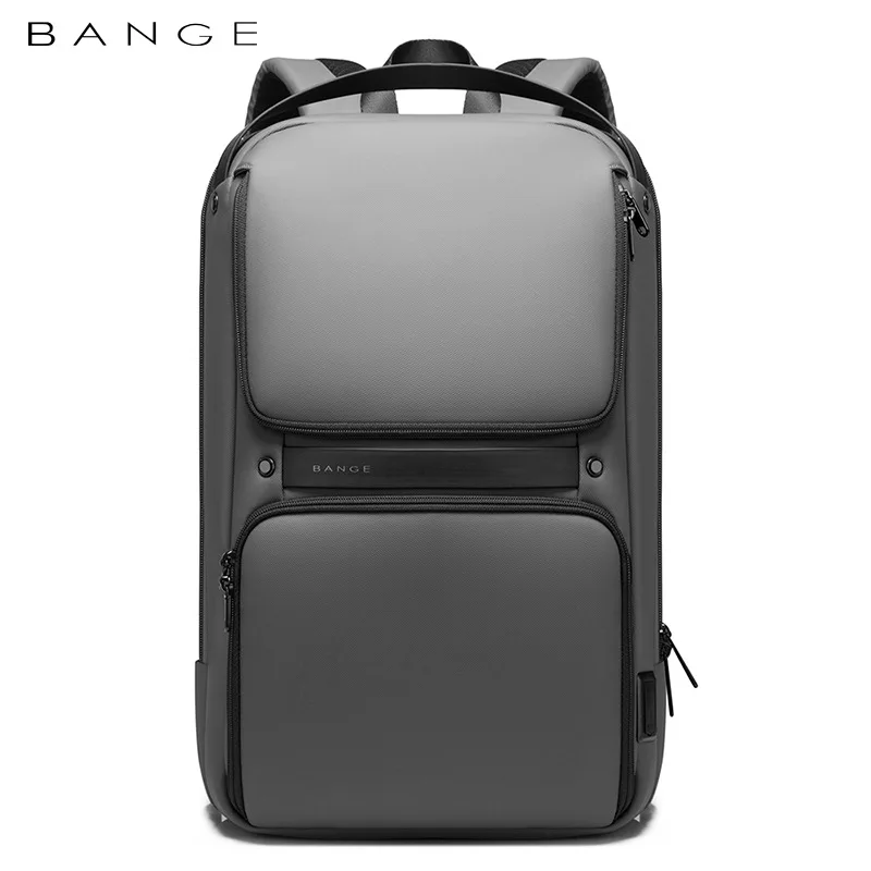 BANGE-mochila de diseño único para hombre, morral de negocios multicapa, con carga externa USB 15,6, para ordenador portátil, para adolescentes