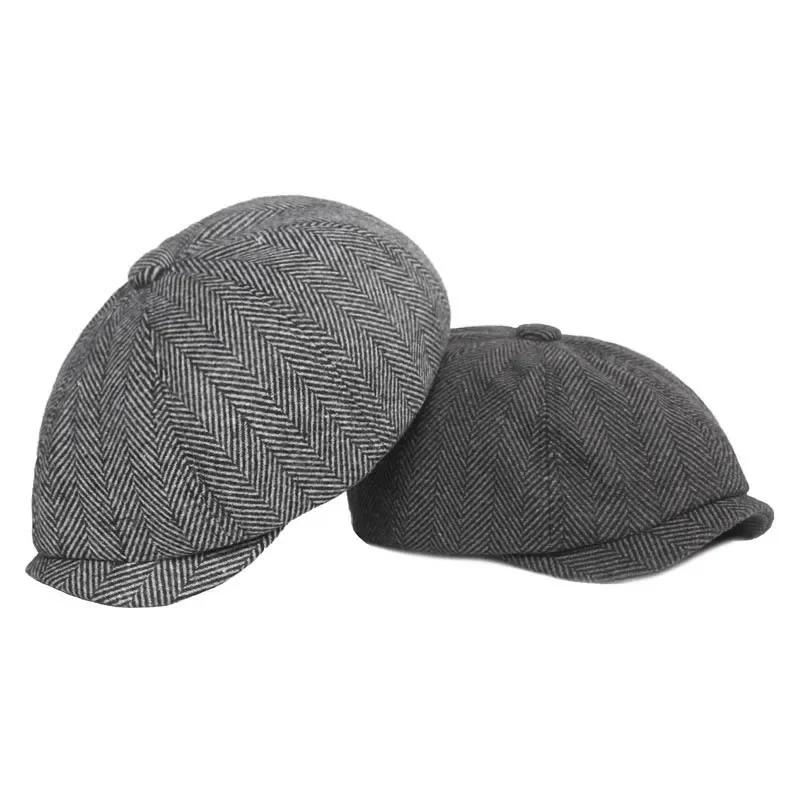 Peaky Blinders Hat Men's Newsboy Hats Vintage Herringbone Octagon Cap Women Berets Gatsby Flat Hat British Painters Hats Soft