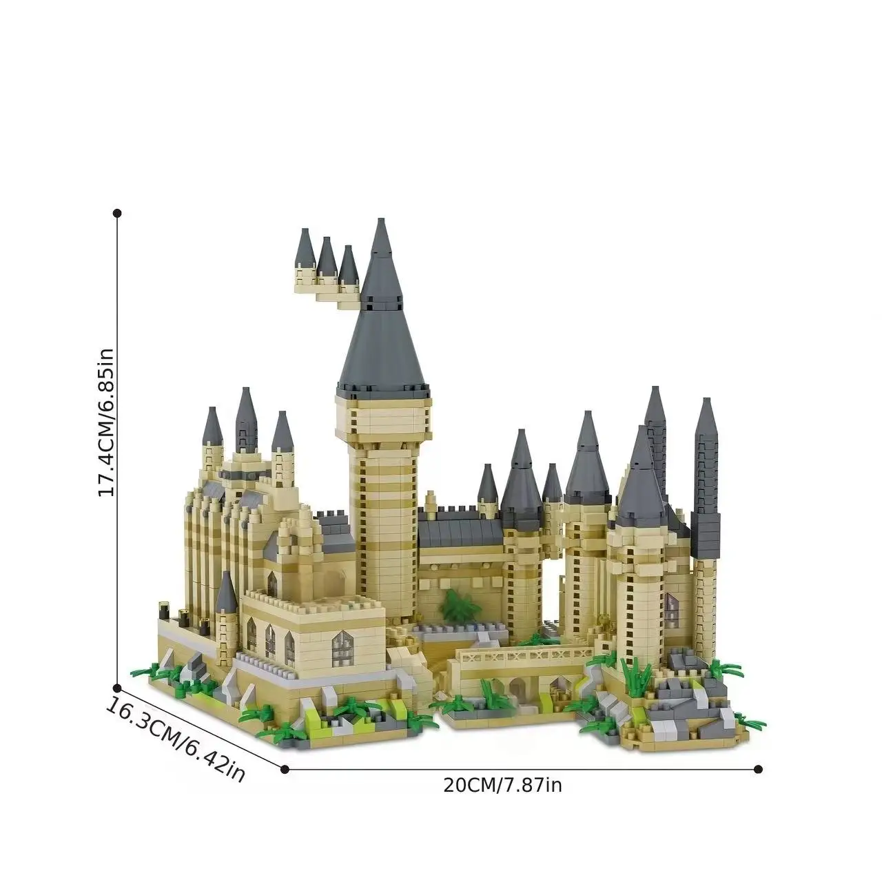 Hogwarts Magic Castle Micro Building Blocks Wizard School Desktop Collection view 3
