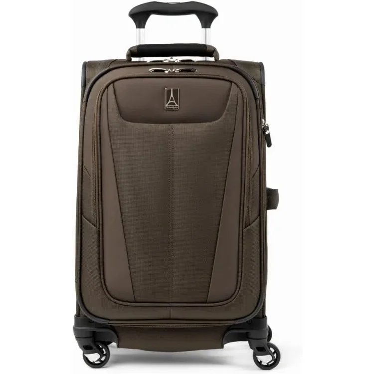 Maxlite 5 Softside Expandable Checked Luggage with 4 Spinner Wheels, Lightweight Suitcase, Men and Women, Slate Green,