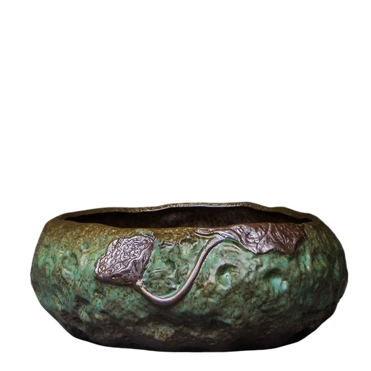 

Handmade coarse pottery tea washing water pouring tea basin pen washing ceramic fish tank flower pot tea ceremony