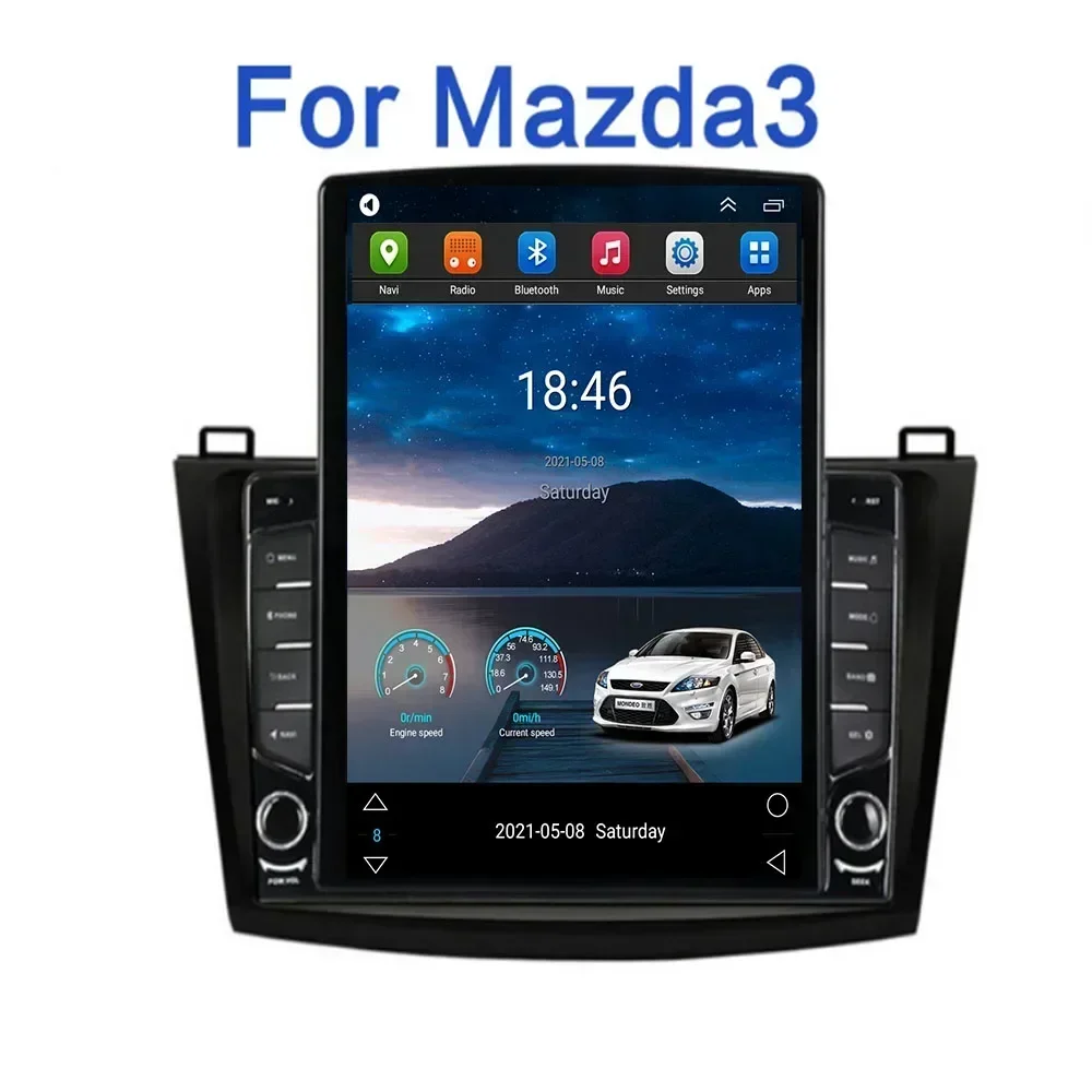 For Tesla Style 2 Din Android 13 Car Radio For Mazda 3 tesla still 2010-12 Multimedia Video Player GPS Stereo Carplay DSP Camera