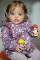 NPK 24Inch Newborn Baby Toddler Doll Reborn Lottie Princess Girl lifelike  Soft Touch 3D Skin Art Doll with Hand Root Hair