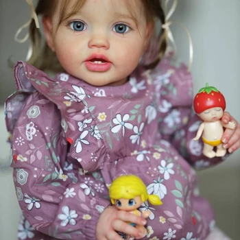 NPK 24 inch newborn baby toddler doll reborn Lottie princess girl lifelike soft touch 3D skin art doll with hand root hair