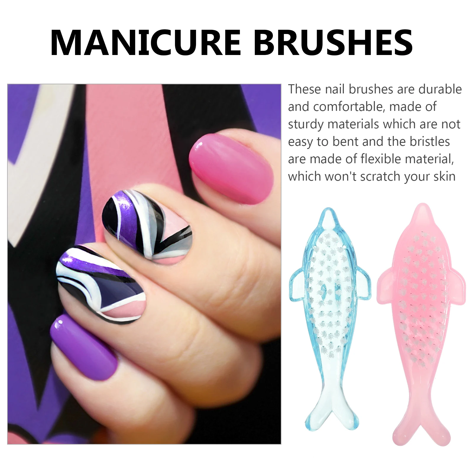 

5 шт. щетка для чистки ногтей в форме животного, скребок для пальцев, средство для снятия макияжа, милые щетки для ногтей