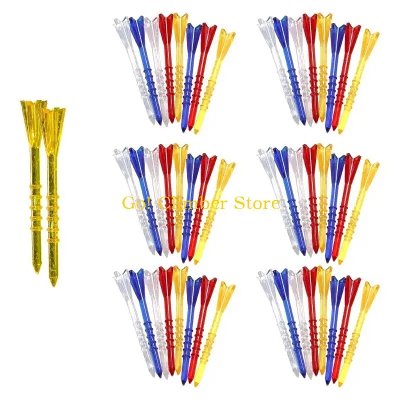 Q84C 50Pcs 5 Prongs Head Clear Plastic Tees Training Practice Tees Golfs Accessories