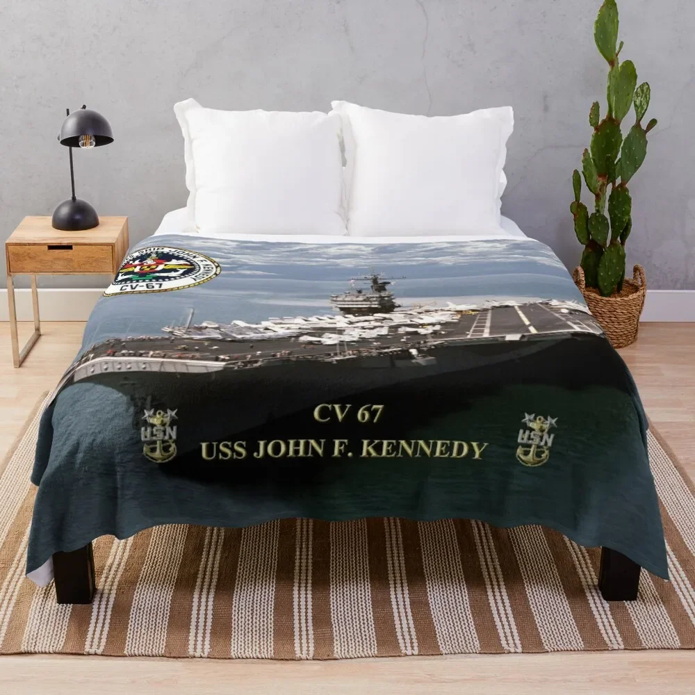 

CV-67 USS John F. Kennedy Throw Blanket Decoratives Summer Blankets