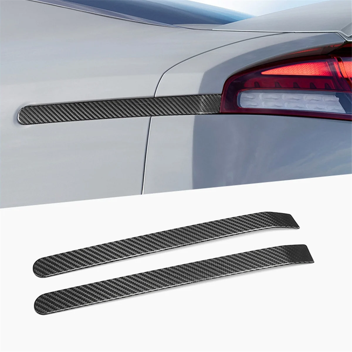 Car Rear Brake Light Trim Strip Cover Real Carbon Fiber Stickers for Kia Stinger 2018-2023 Interior Accessories