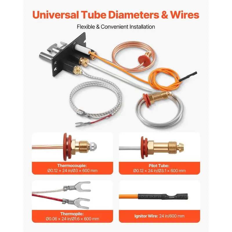 

Gas Pilot Assembly, OE 485-510A,4021-736,2103-010 Fireplace Gas Pilot Assembly Kit, Natural Gas Ignition Replacement, Compati