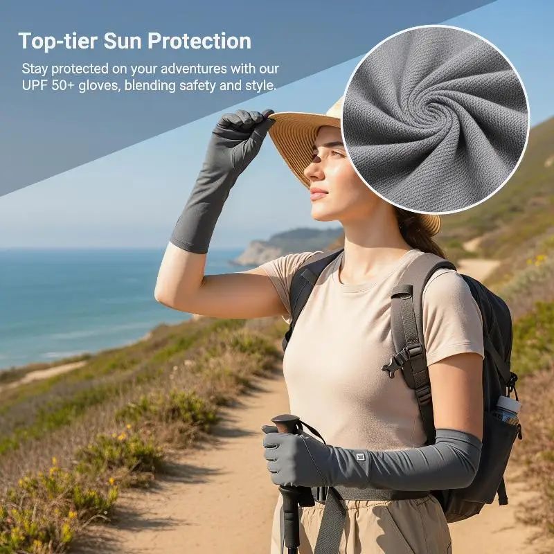 UV Protection Ice Silk Gloves Summer Non Slip Touch Screen Breathable for Riding Driving Outdoor