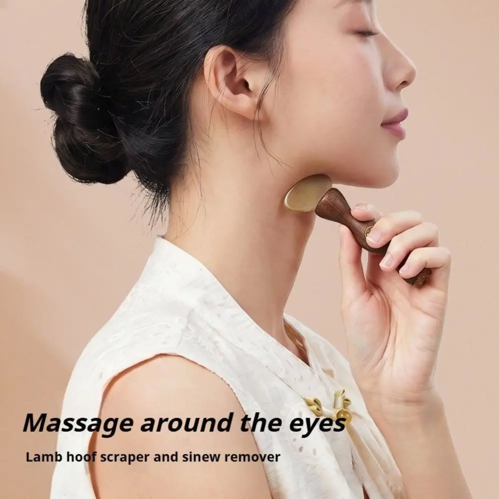 Lotus Flower Sandalwood Facial Massage Comb Double Ended 2 In 1 Facial Massage Comb Handheld Acupressure Massage Tool