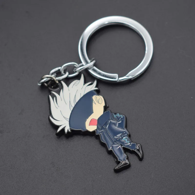 Jujutsu Kaisen Cartoon Figure Pendant Metal Keychain for Men Women Itadori Yuji Ryomen Sukuna Key Ring Charm Jewelry Accessories