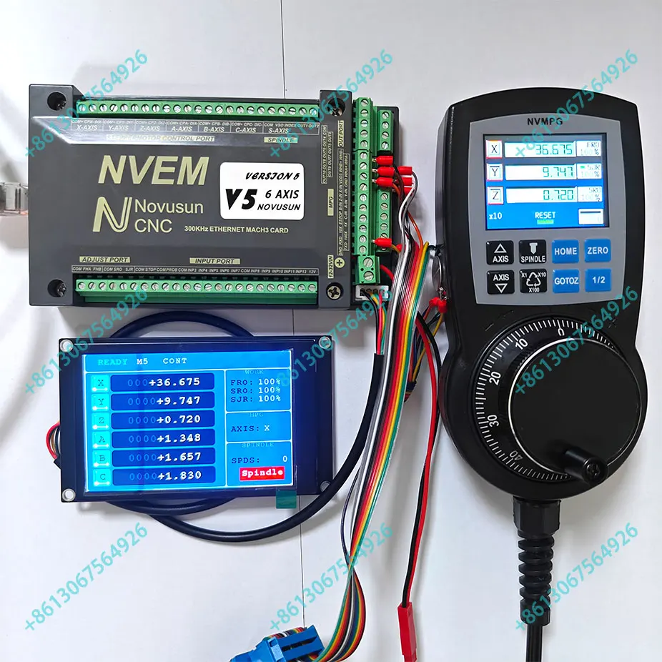 Imagem -02 - Nvem v5 300k Ethernet Cartão de Controle de Movimento Eixos Mais Eixos Nvmpg Mais Display Lcd Aplicável à Máquina de Gravação Diy Mach3