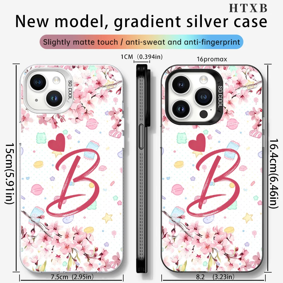 هاتف Cherry Blossom Letter B لهاتف iPhone 17 إلى 11 Pro Max Plus #2
