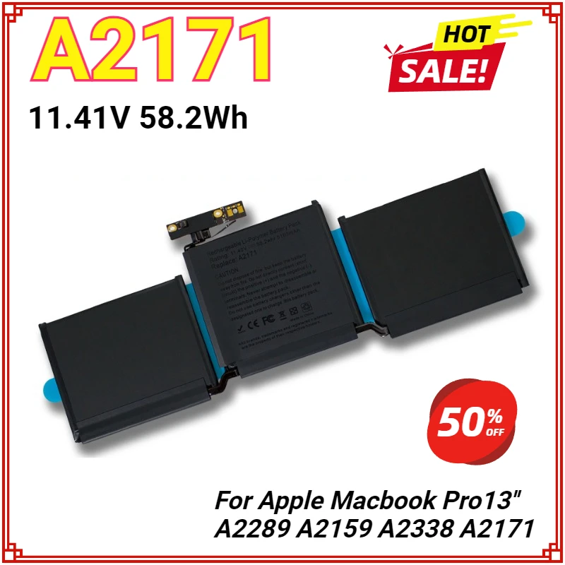 

New A2171 Laptop Battery for Apple MacBook Pro Retina 13.3'' A2159 2019 Year for Macbook 13 '' A2289 A2338 2019 2020 Year 58.2Wh