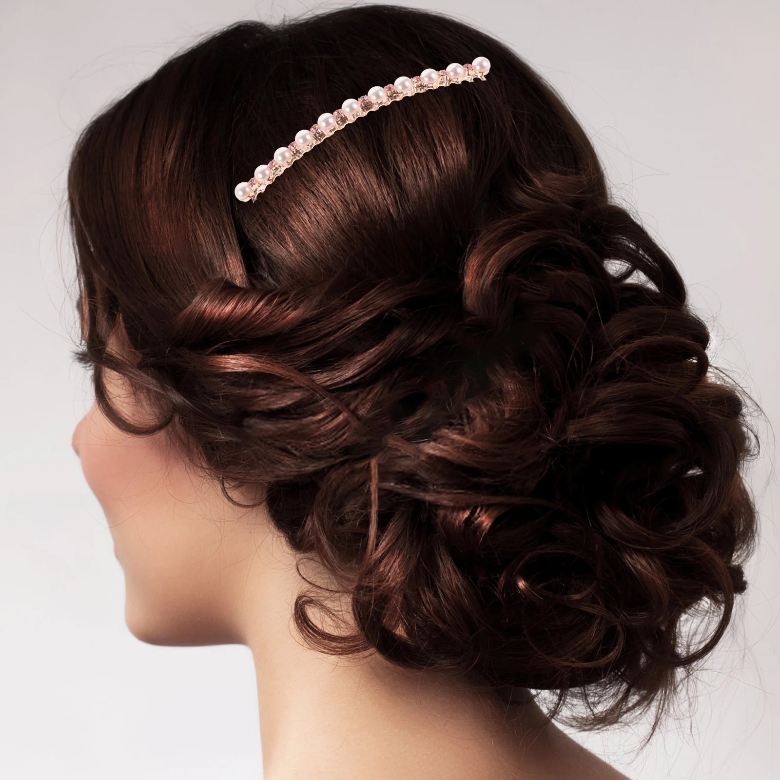 

Pearl Comb Bridal Alloy Rhinestone Hairpins Crystal Side Decorative Combs
