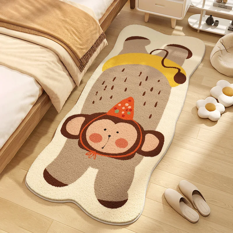 VIKAMA Adorable Cartoon Animal Rug Soft, Cosy and Non-Slip Entrance Hallway Doormat Bedroom Entrance Bedside Rug Home Decor