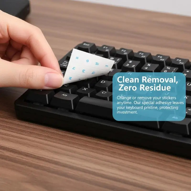 

Наклейка-пленка для клавиатуры (отрывная), универсальная, для настольных ПК и ноутбуков, с боковой гравировкой, одинарная пленка