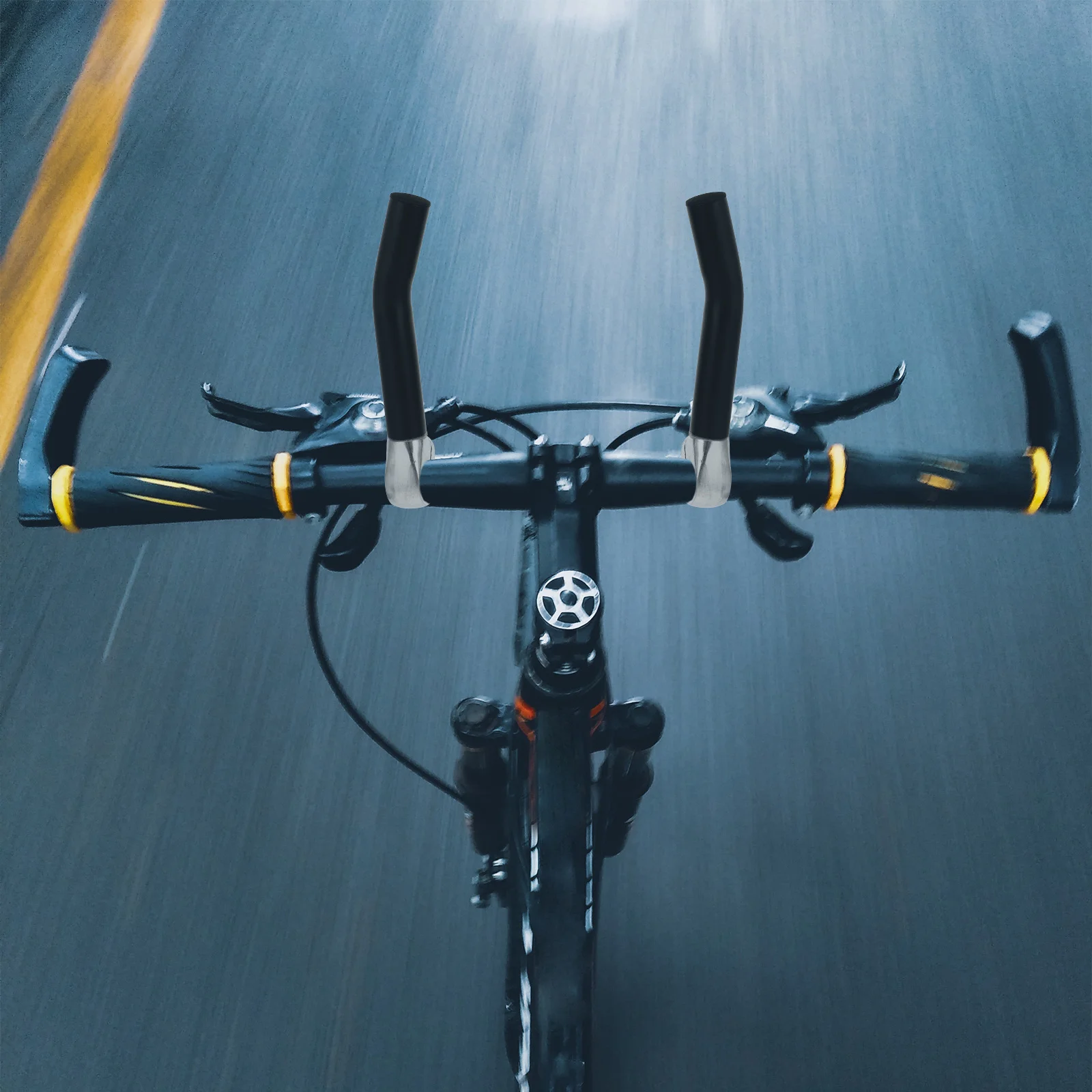 

1Pair Bike Rest Handlebar Aluminum Alloy Ergonomic Design Reduces Wrist Fatigue Universal Fit for Mountain Road Folding Bike