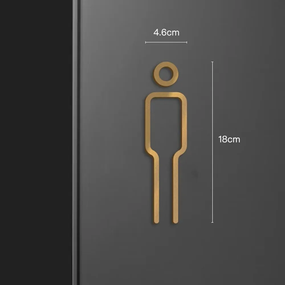 Black Gold Color Toilet Sign Plate - as an Accessory for Home Decor. Inspired by the Art of Murals, It is for Wash Room Door. image 2