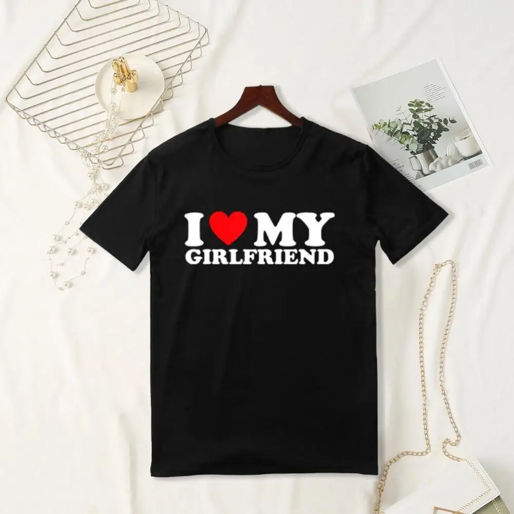 

I Love My Girlfriend Tee Shirt Cute Couple Matching T-shirts for Boyfriend Girlfriend I Love My Girlfriend Tee Tops Heart Print