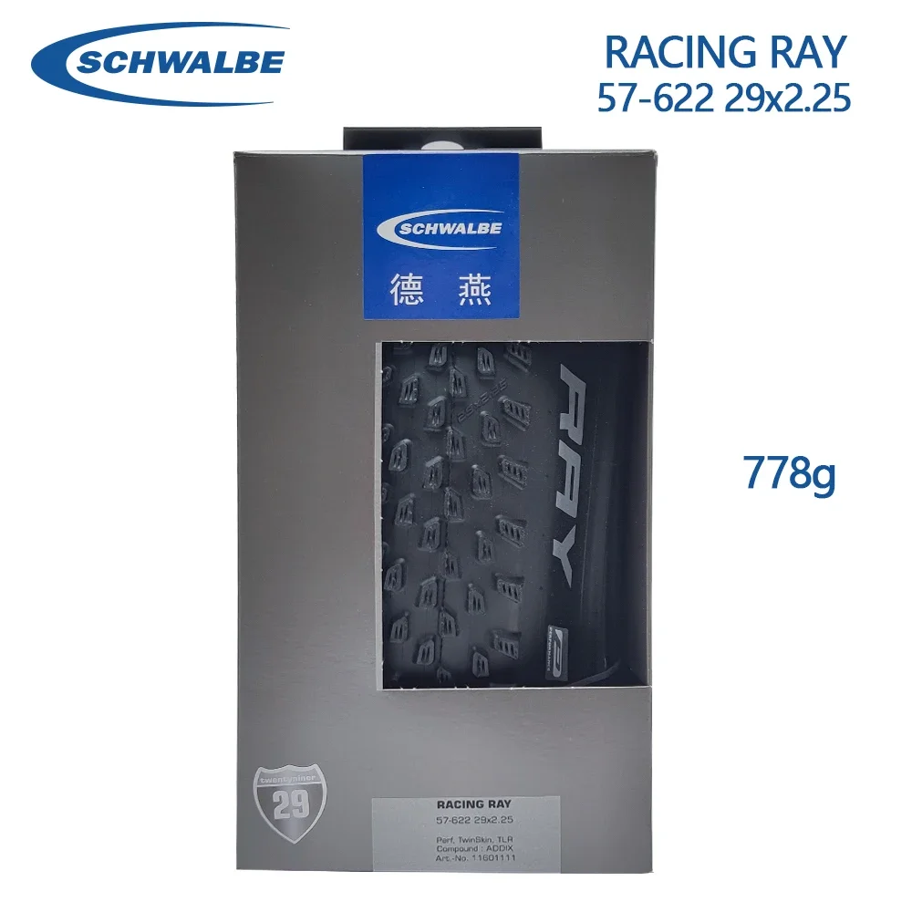 SCHWALBE Racing Ray Ralph 57-622 29x2.25 Black Brown Tubeless Folding Tire for MTB Bike XC Gravel Off-Road Bicycle Cycling Parts