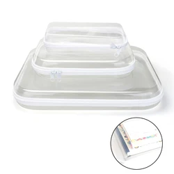 Transparent Zippered Hard Pouch Multifunctional Large Capcity Blocks Toy Storage Bin Makeup Storages Organizers