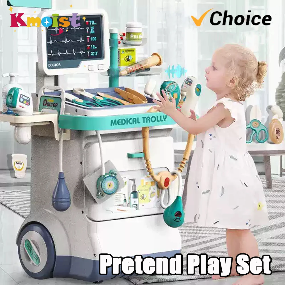 Set da gioco medico medico Strumento medico Stetoscopio Giocattolo Fai finta di giocare Bambini Macchina ad ultrasuoni Giocattoli per ragazze Regali di compleanno per bambini