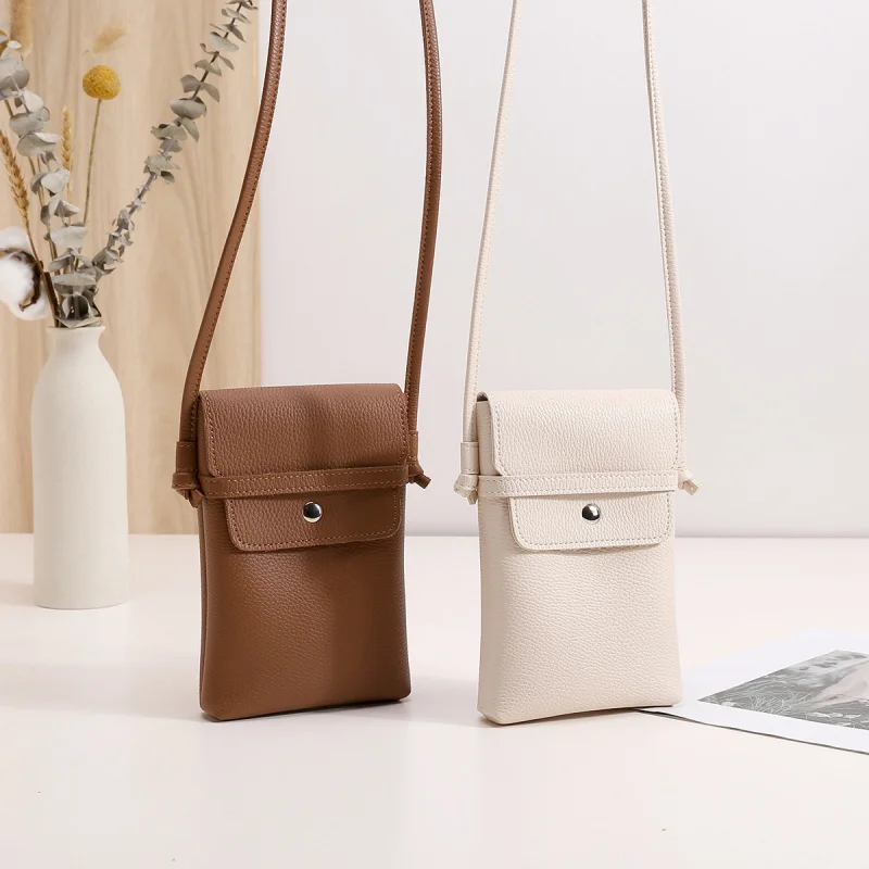 Mini Crossbody Phone Bag for Women 2026 New Trendy Vertical Small Shoulder Bag Soft Leather Multifunctional Purse