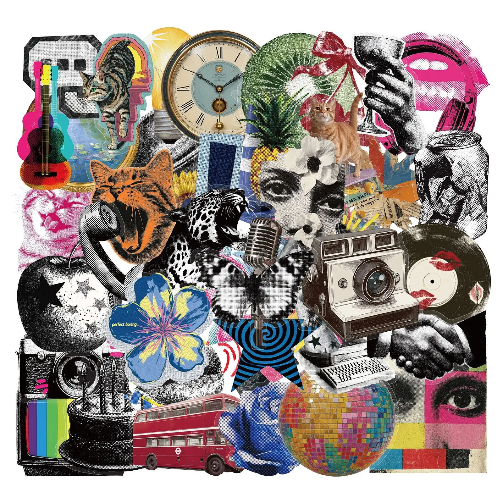 50Pcs Cool Y2K Creative INS Style Stickers Y2k Gothic Decals For Phone Laptop Suitcase Notebook Skateboard Waterproof Stickers