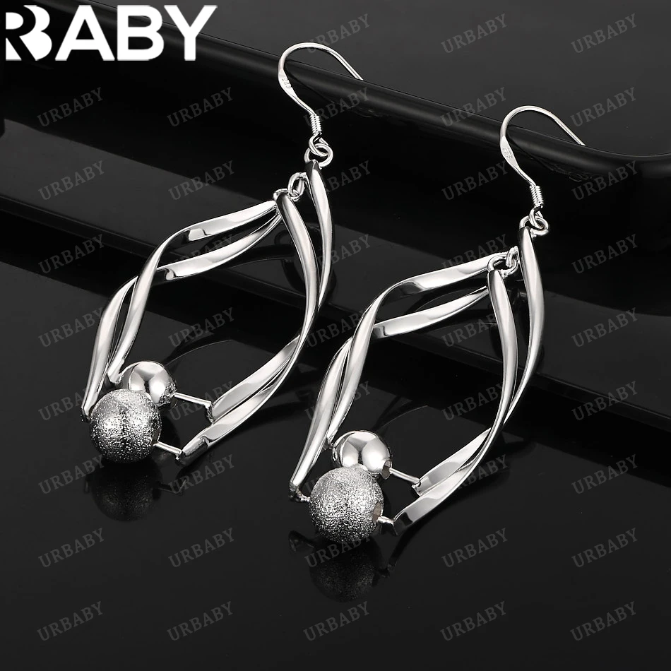 

URBABY 925 Sterling Silver Earrings Line Sphere Drop Earrings For Women Jewelry Fashion Party and Daily Wear