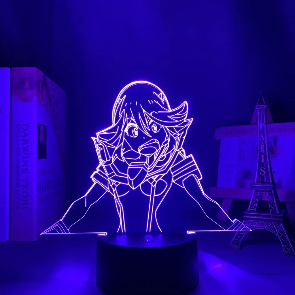 Kill La Kill Ryuko Matoi Anime Veilleuse pour Enfants, Lampe LED 3D, Veilleuse Manga, Chambre, Table, Décor de Chambre, Cadeau d'anniversaire