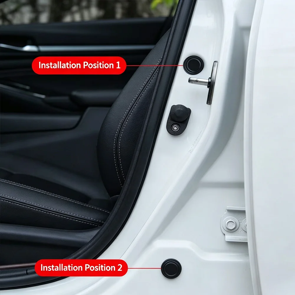 Car Door Anti-Shock Pads Universal Door Hood Trunk Black Noise Reduction Collision Protection Self-Adhesive Silicone Buffer Pads