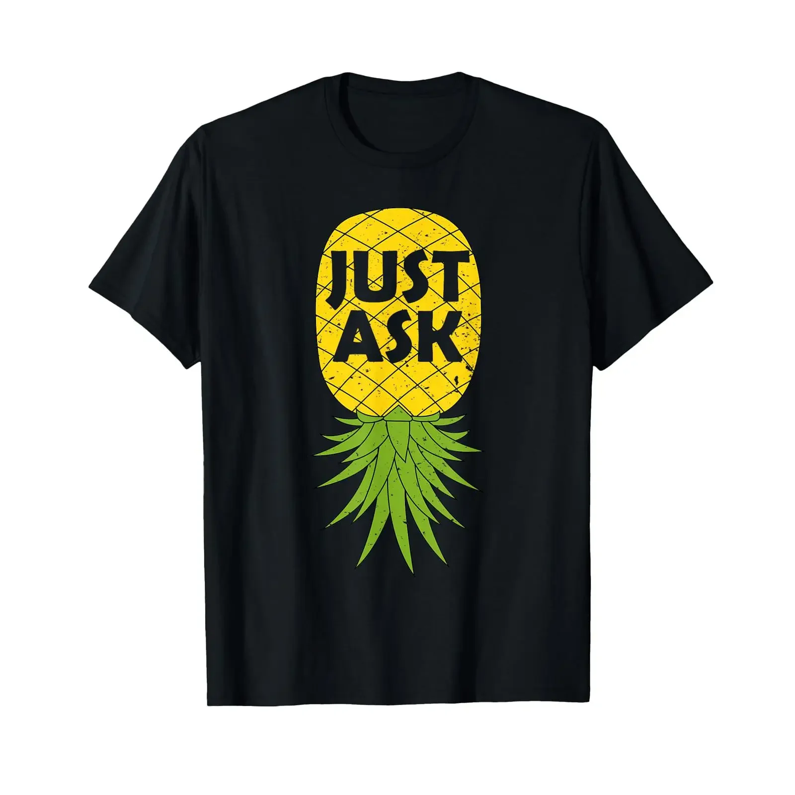 Pineapple Swinger Upside Down Just Ask Fun T Shirt black vintage Washed Comfortable fashion homme Breathable designer clothes