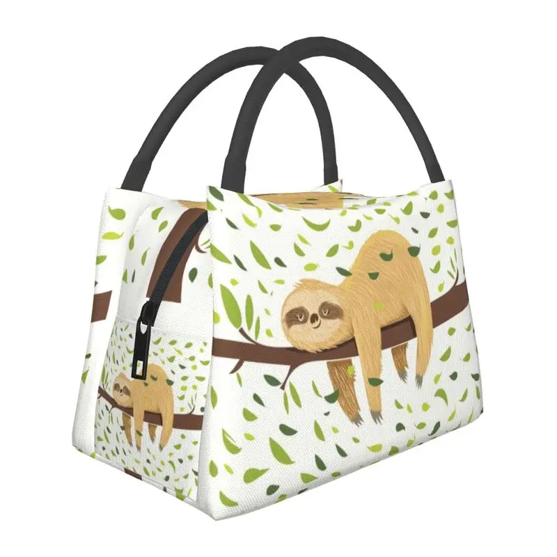 

Happy Hanging Lazy Sloth Insulated Lunch Bag for Work Office Animal Resuable Cooler Thermal Bento Box Women