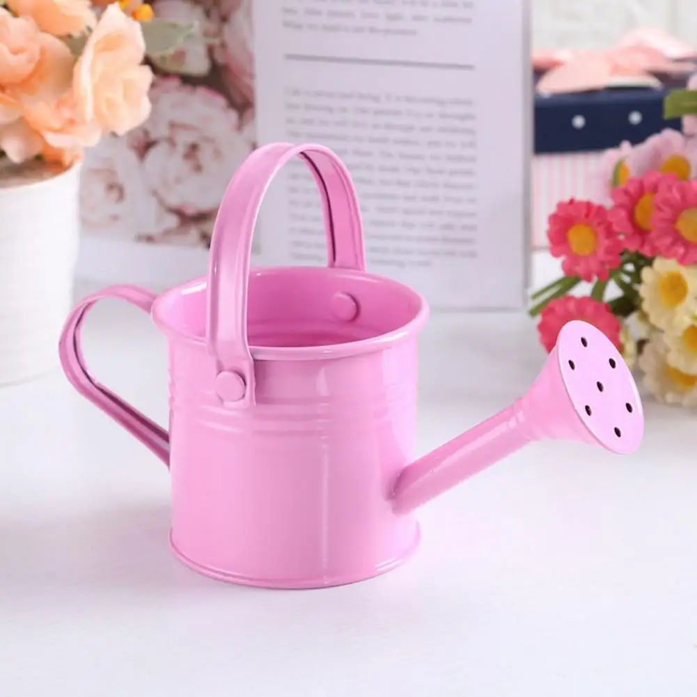 Cute Watering Can Lightweight Galvanized Iron Flower Planting Pot Watering Can Candy Color Mini Watering Can Photography Props