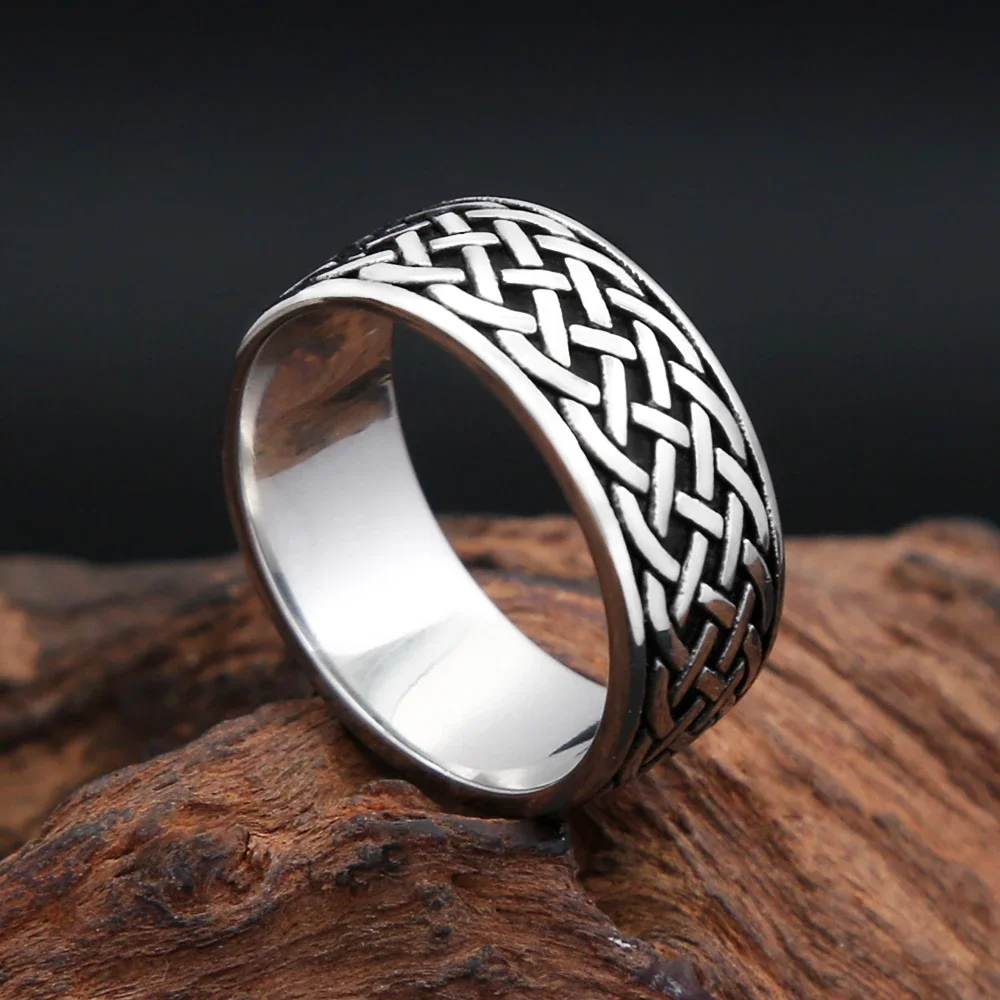 Vintage Einfache Edelstahl Viking Ringe Für Männer Frauen Mode Nordic Spirale Knoten Ring Punk Amulett Schmuck Geschenke Dropshipping