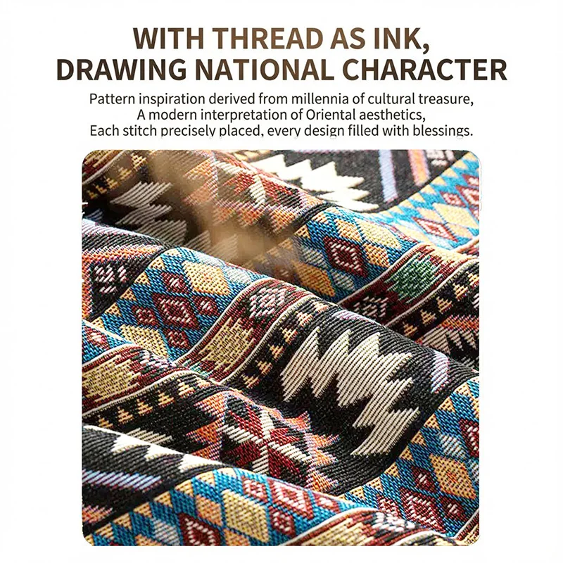 Ethnic-style Steering Wheel Cover Without Inner Ring, Wear-resistant and Non-slip, Easy to Install, Car Interior Accessory