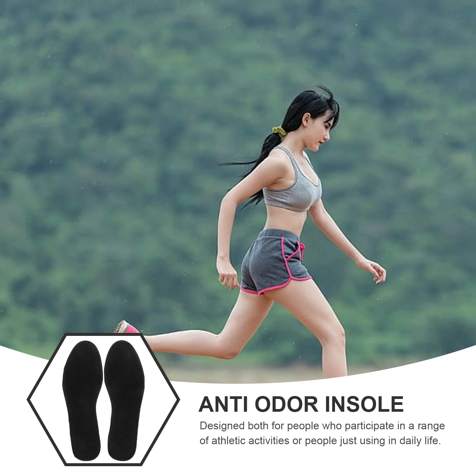 Summer Shoes Insert Deodorant Pads Activated Carbon Cushion Breathable Sports Insoles