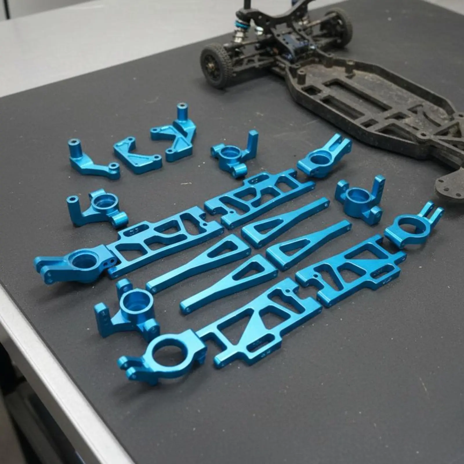 

14 Pieces Aluminum RC Car Long-Lasting and Sturdy Metal Shock Absorption Linkage Set Aluminum Shock Absorption Linkage Set