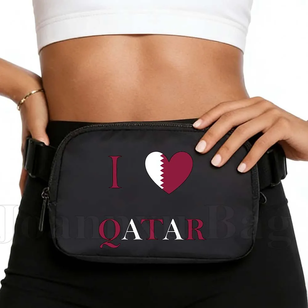 

Спортивные поясные сумки с флагом Катара, водонепроницаемые, для бега, велоспорта, портативные, для телефона, для женщин, кошельки-бананки, чехлы для телефона