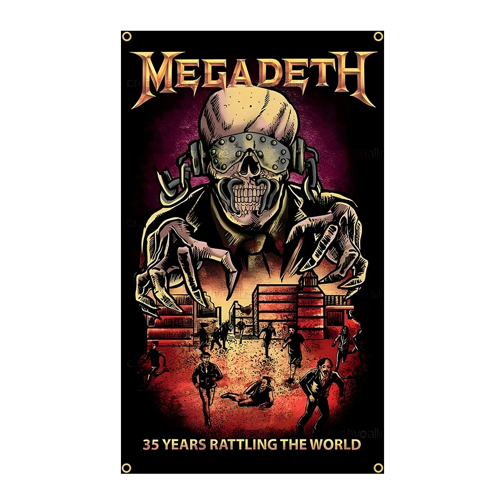 Cool M-MegadethS Heavy Rock Band Flag Polyester Digital Printing Banner for Bedroom Wall Art Out Door Tapestry Decoration