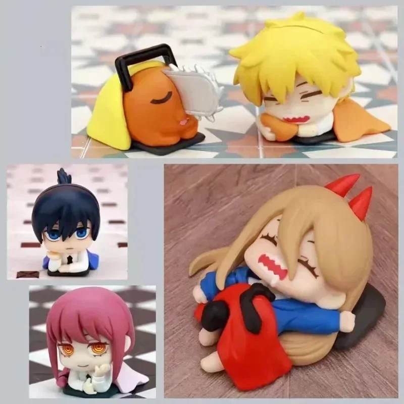Chainsaw Man Denji Figura Sleeping Aki Decorazione Kawaii Action Figurine Power Staue Anime Decorazioni da tavolo Accessori da scrivania Ornamento