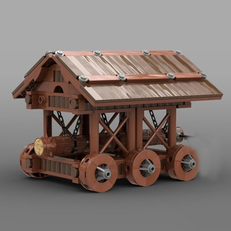 Castelo medieval modelo moc tijolos de construção battering ram modelo tecnologia bloco modular brinquedo diy montagem presentes do feriado natal